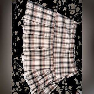 Brown and White Mini Skirt